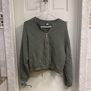Old Navy Forest Green Quilted Pullover